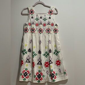Anthropologie SmallP Dolly White Embroidered Bohemian Cotton Dress